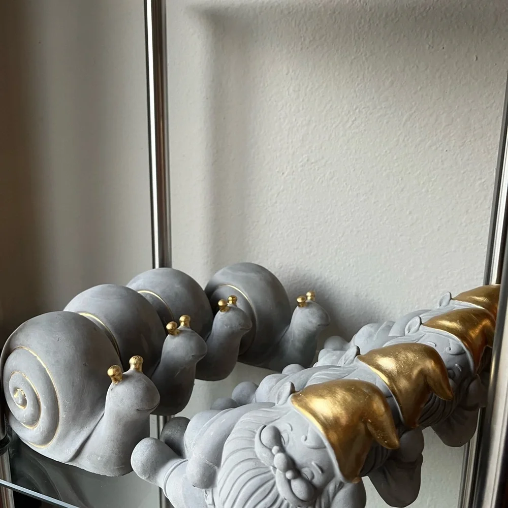 Gray and Gold Snail Wall Decor
